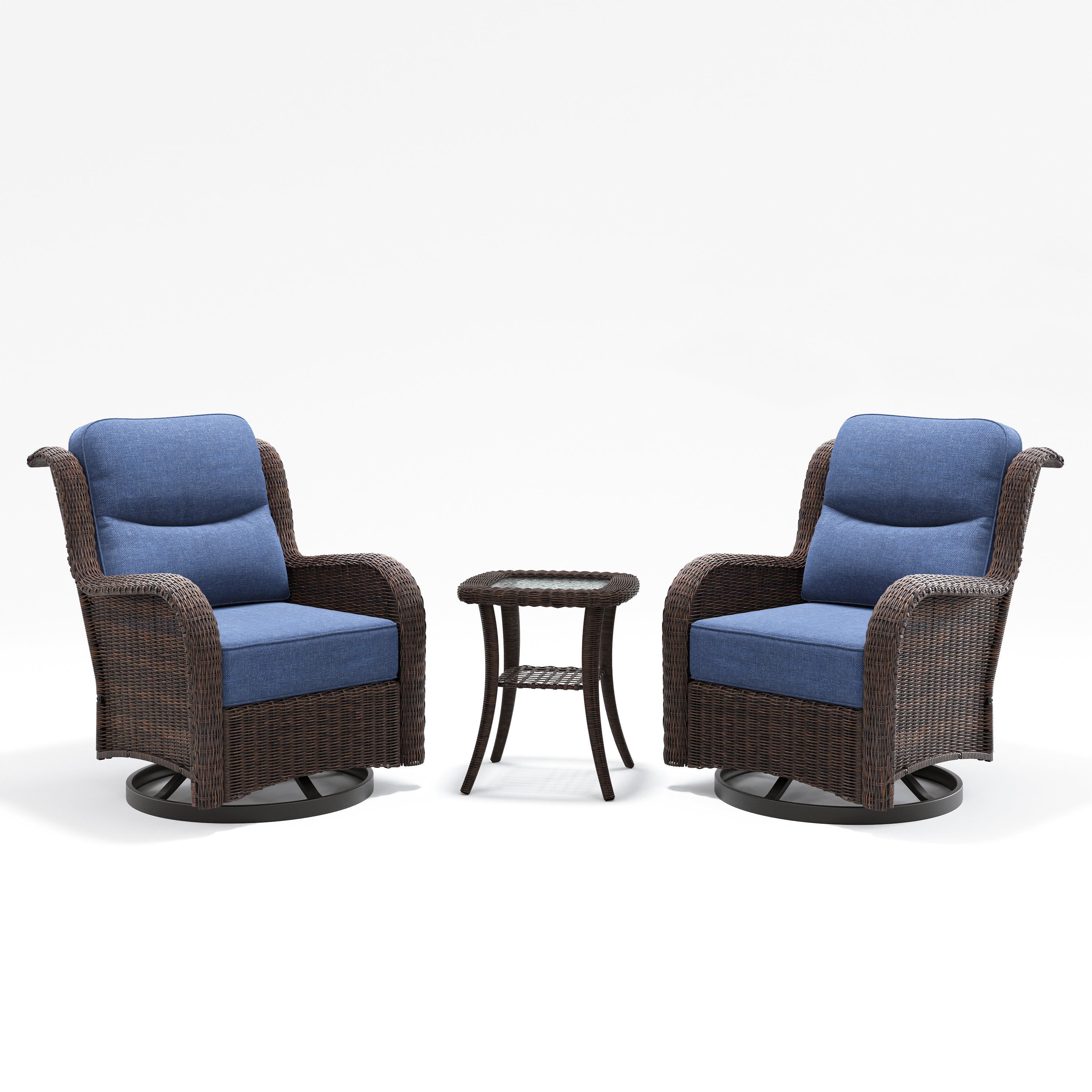 Outdoor Brown Wicker Conversation Set