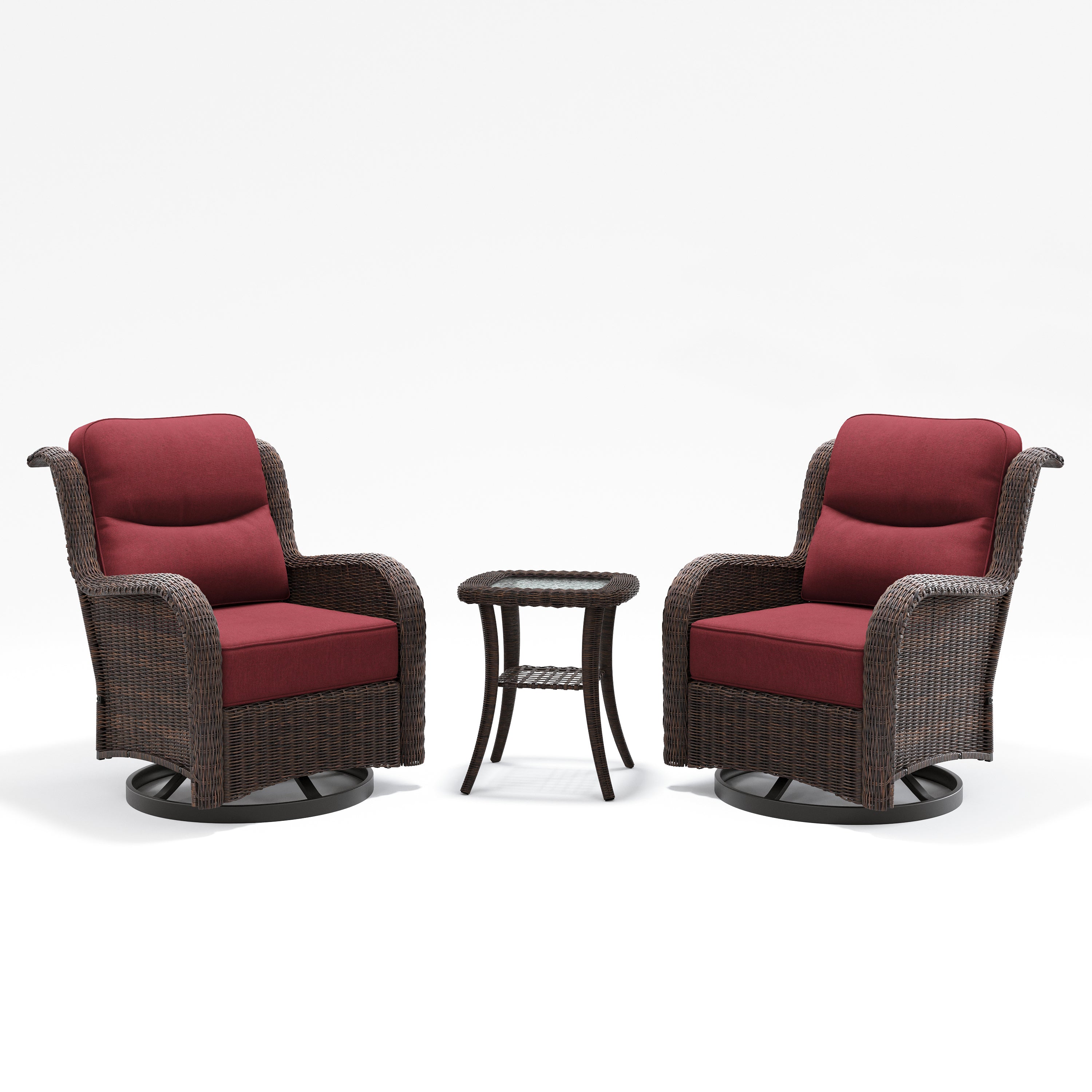 Outdoor Brown Wicker Conversation Set