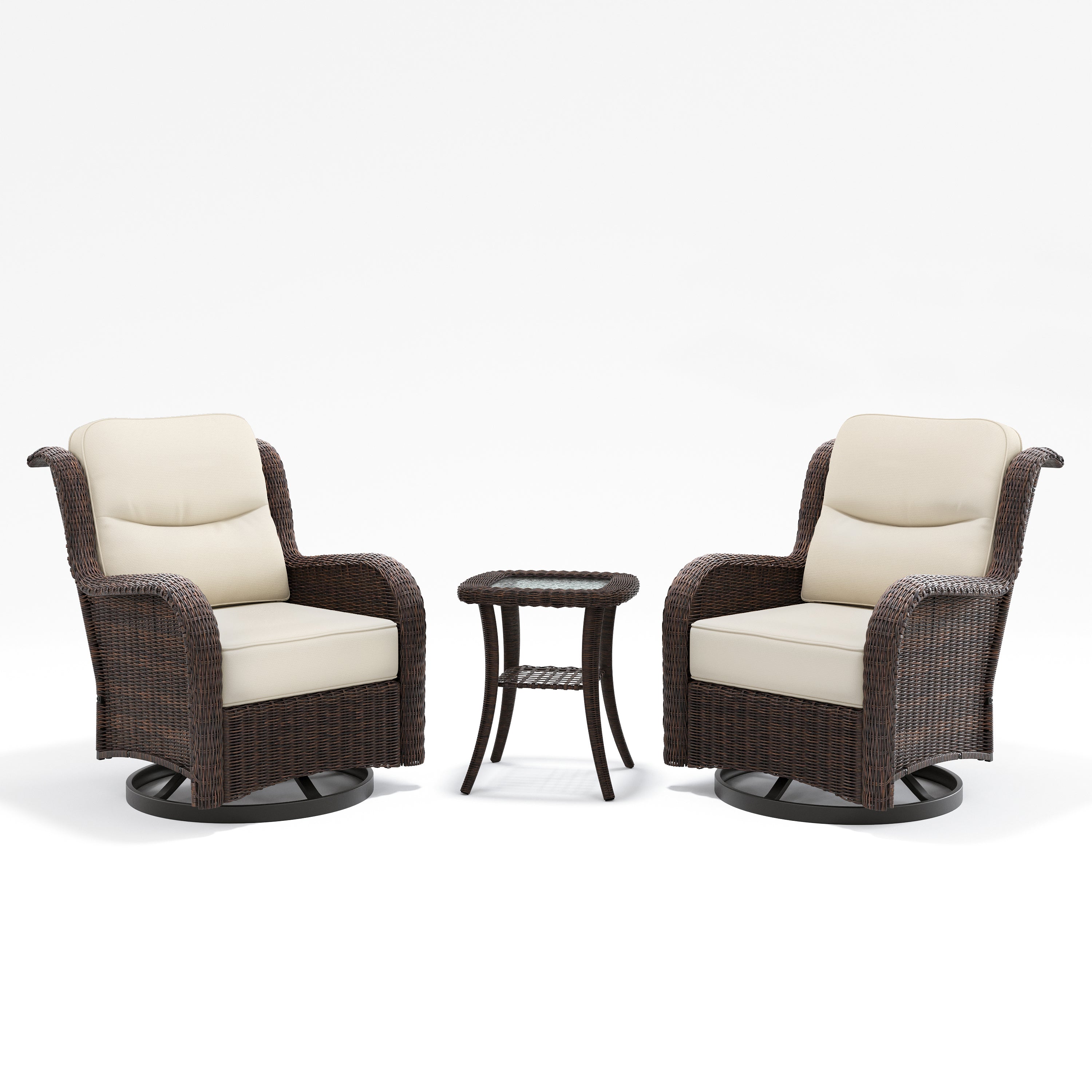 Outdoor Brown Wicker Conversation Set