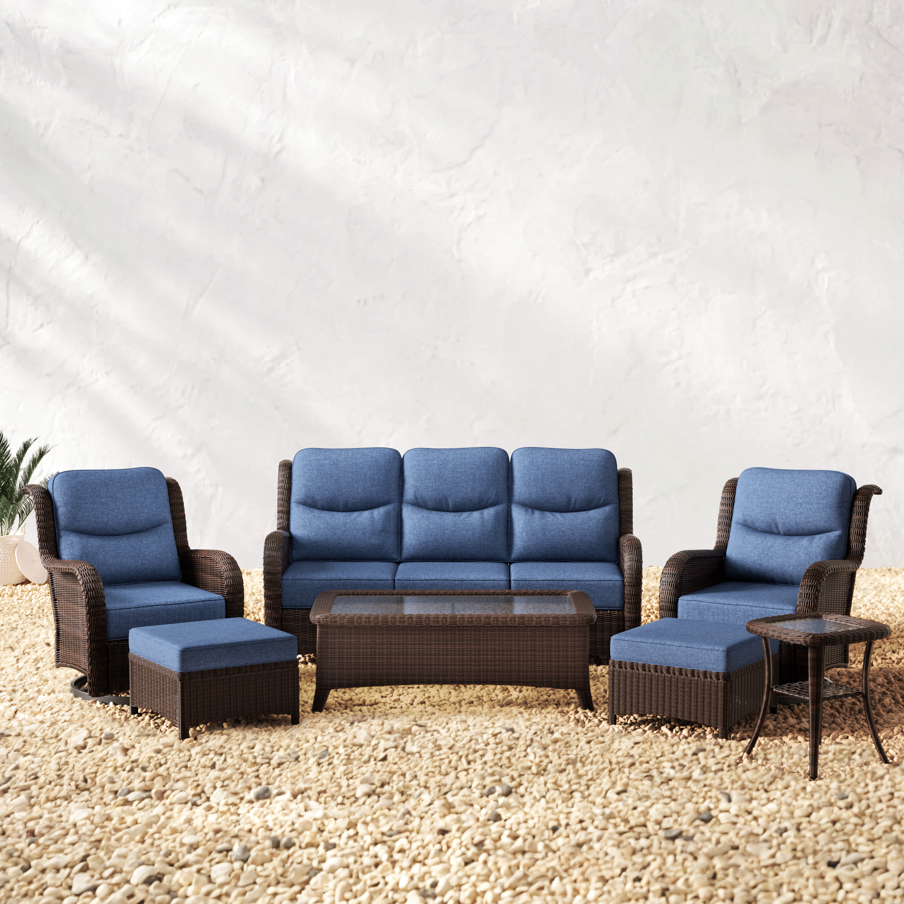 Patio Sofa Set With Tables