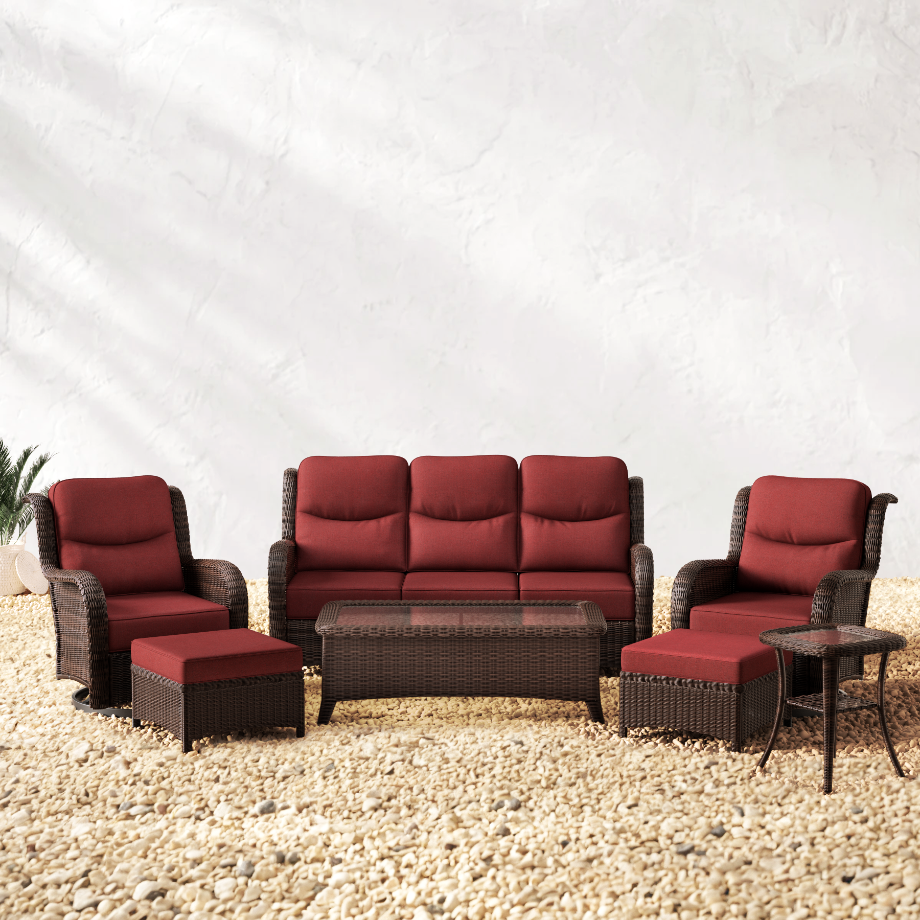Patio Sofa Set With Tables