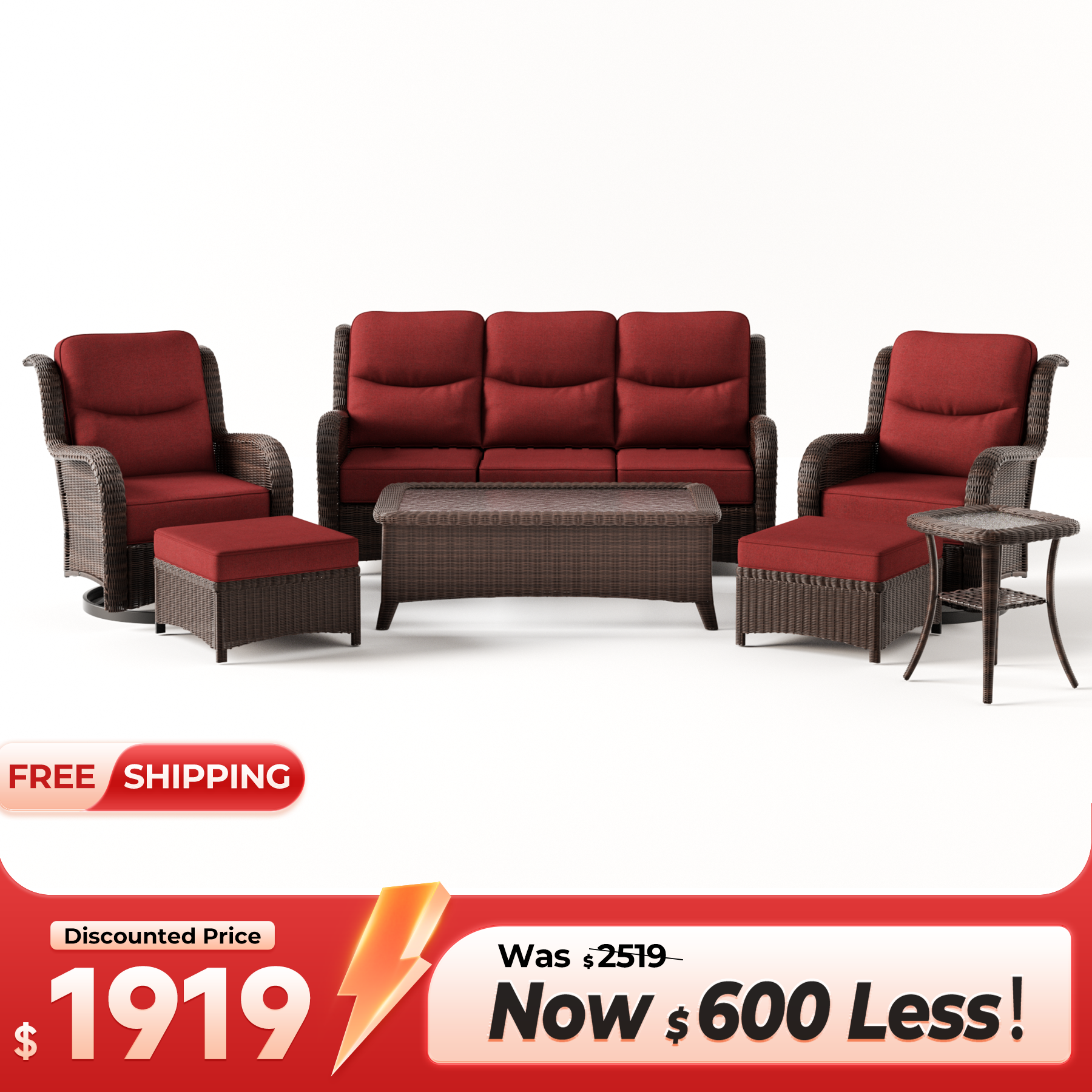 Patio Sofa Set With Tables