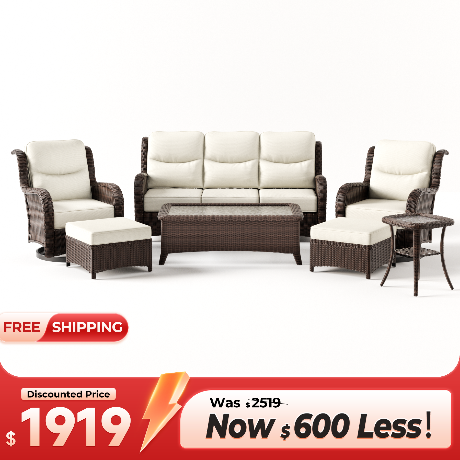 Patio Sofa Set With Tables