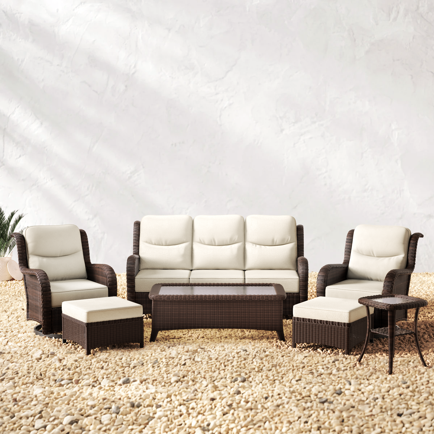Patio Sofa Set With Tables