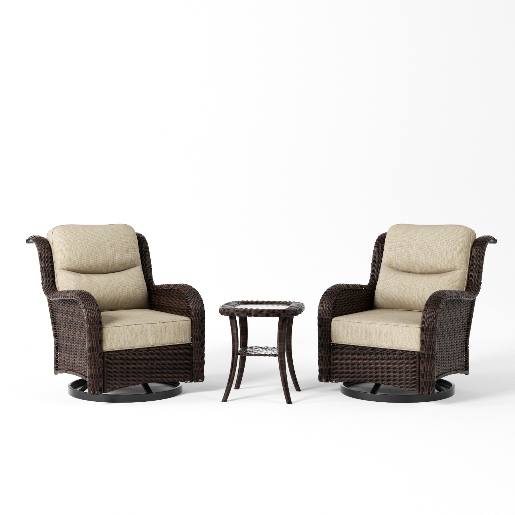 Outdoor Brown Wicker Conversation Set
