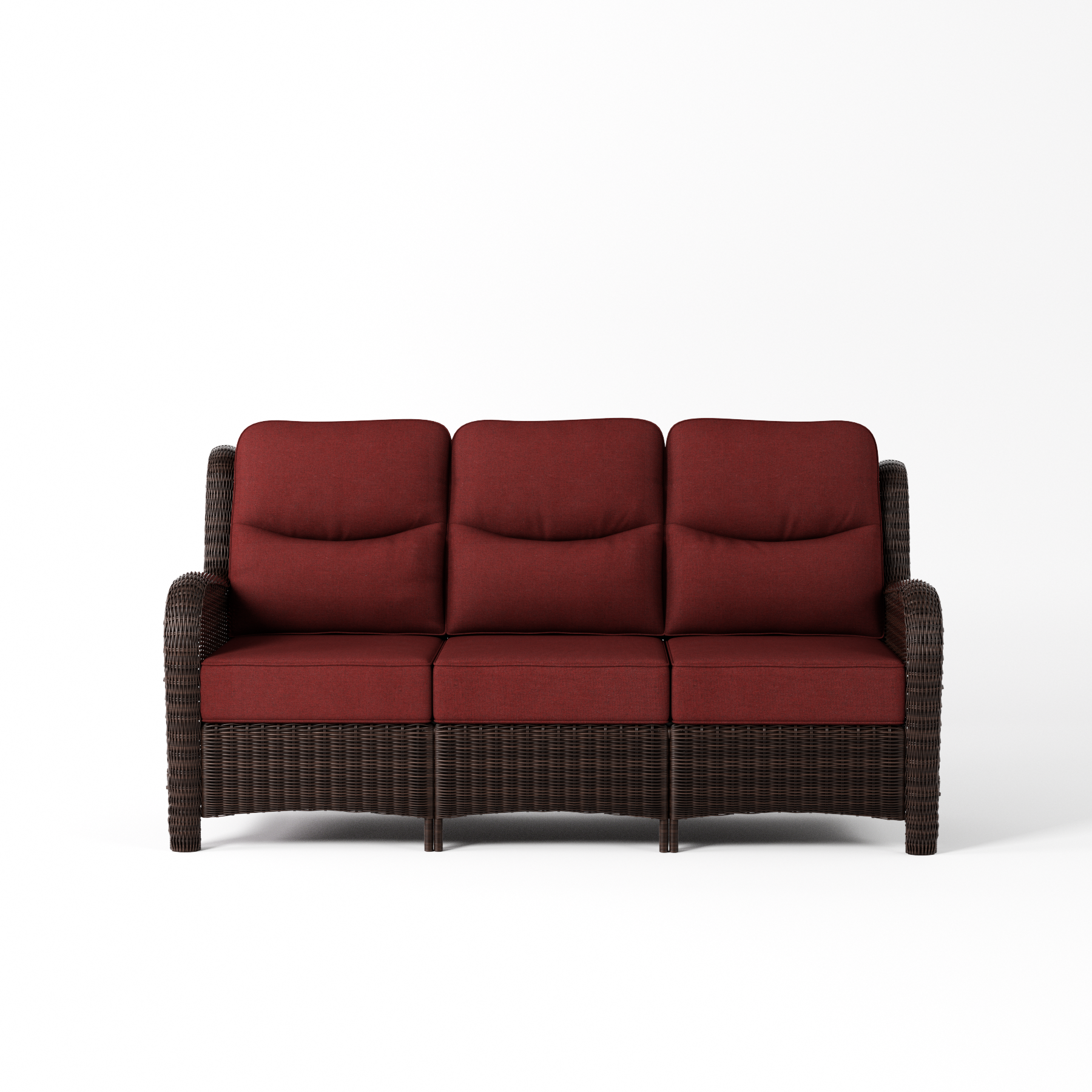 Outdoor Brown Wicker Sofa - 3 Seater