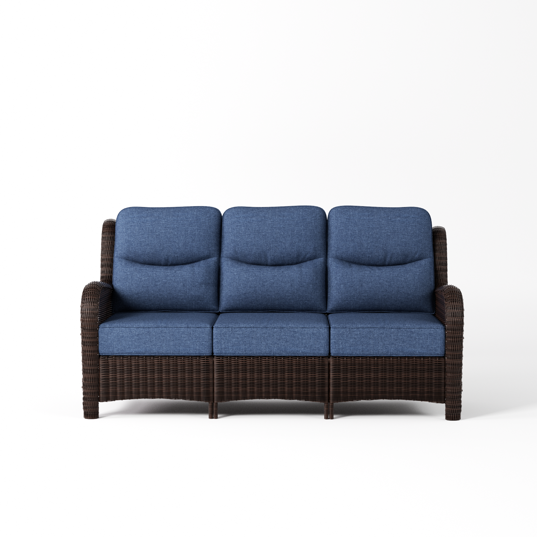 Outdoor Brown Wicker Sofa - 3 Seater