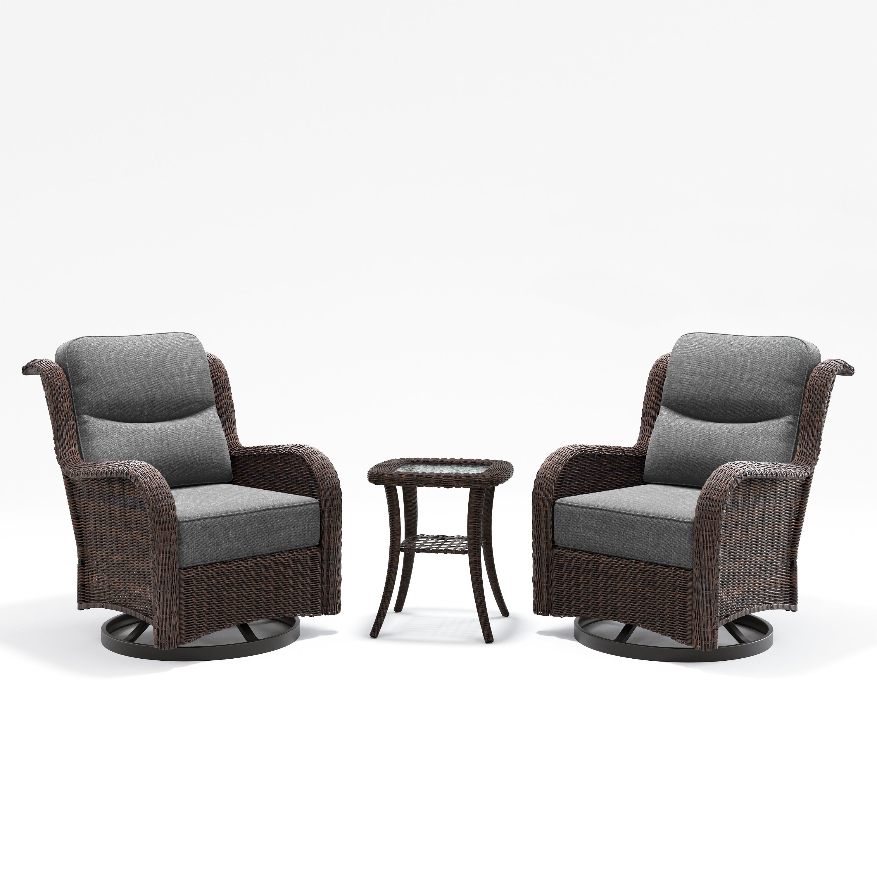Outdoor Brown Wicker Conversation Set