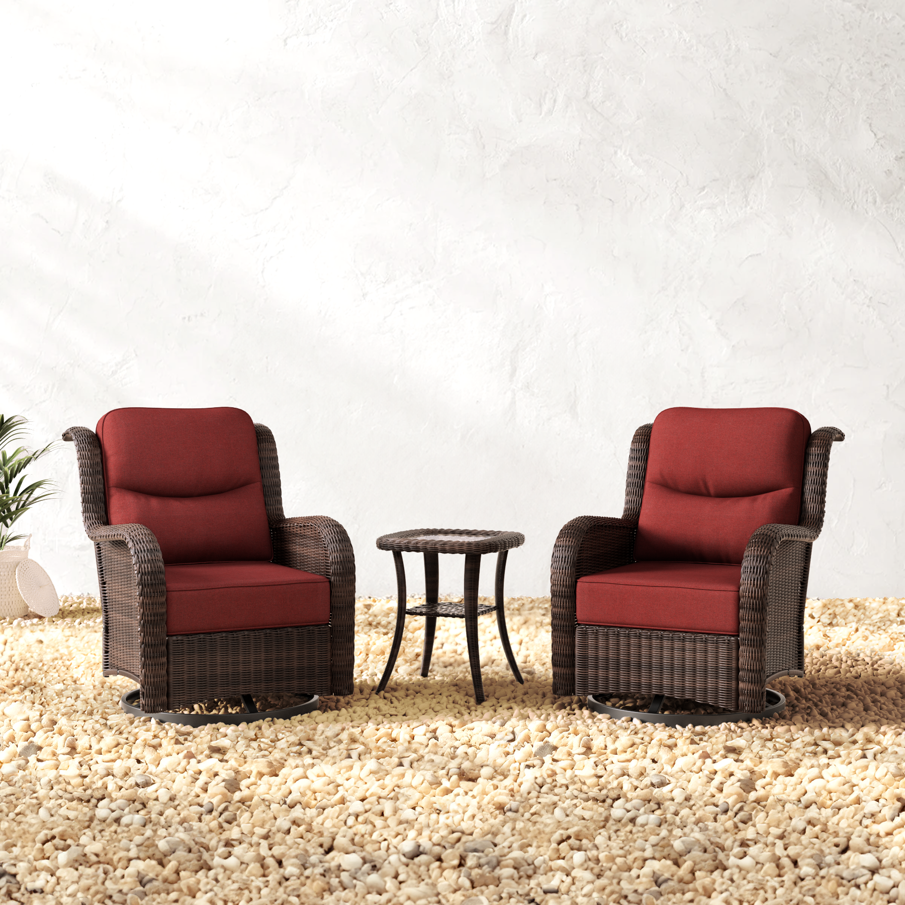 Outdoor Brown Wicker Conversation Set