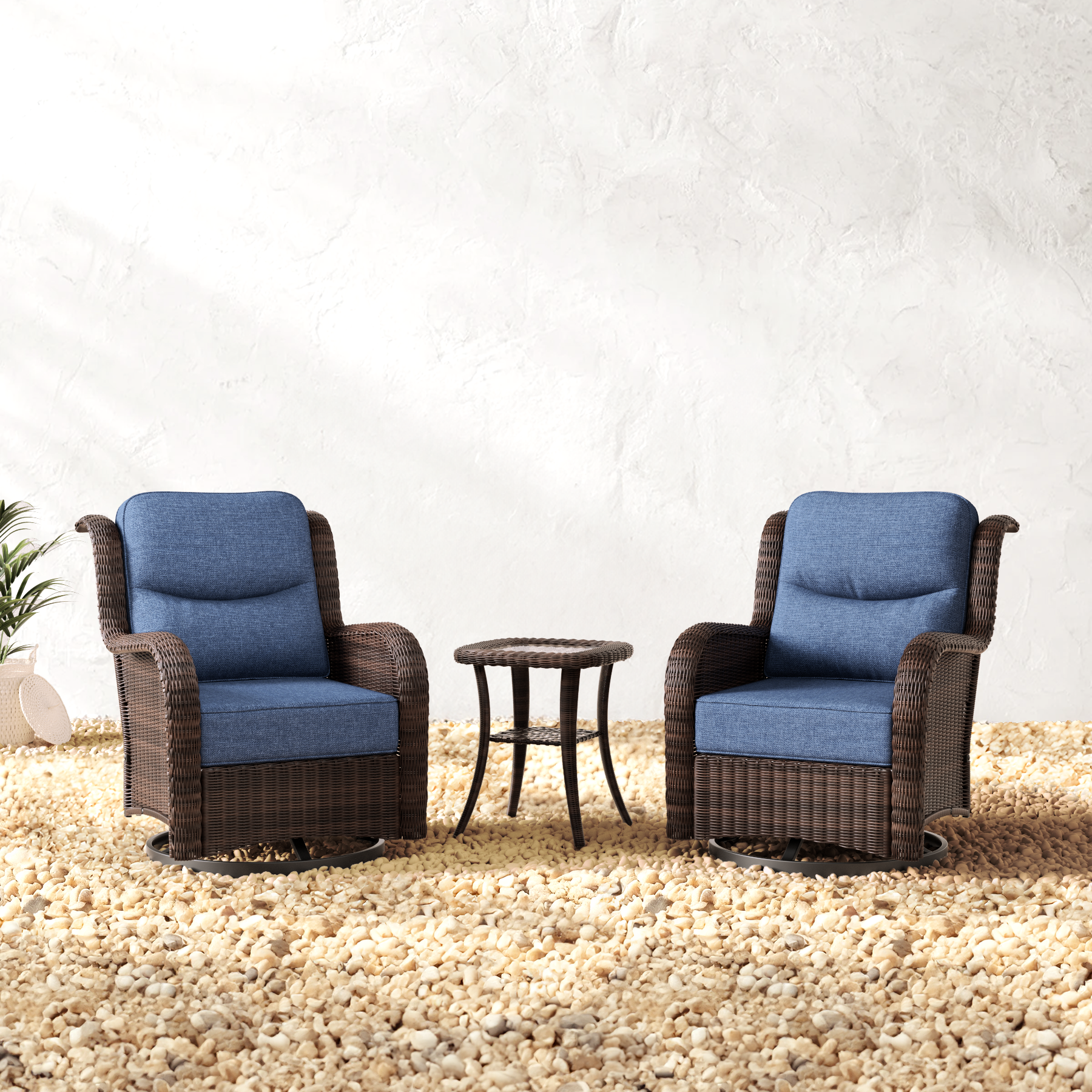 Outdoor Brown Wicker Conversation Set